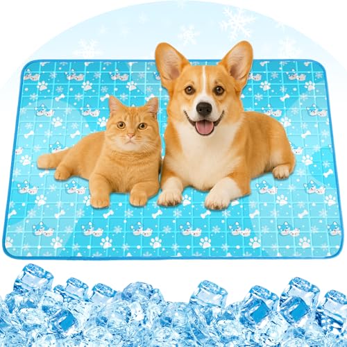Aisuowa Manta fria para cães e gatos, manta refrescante cão com gel sólido não tóxico, cama fria para gatos, durável, pequenos animais de estimação, médios e grandes