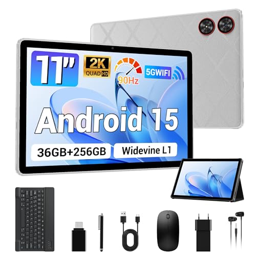MAXLEGEN Tablet Android 15, ecrã de 11 polegadas 2K IPS, 36 GB RAM+256 GB ROM/1TB TF, Octa-Core 90Hz, 5G WiF, 9580 mAh, GPS, câmara 13 MP, teclado/rato/capa/auricular/laptop/laptop/laptop/laptop. iz