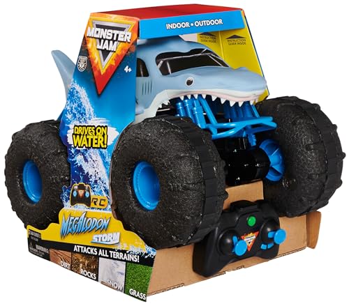 Monster Jam - Carro telescópico megalodón - carro RC Megalodon Storm em escala 1:15-2,4 GHZ até 76 m - 6056227 - brinquedos crianças 4 anos presente criança 4 anos +