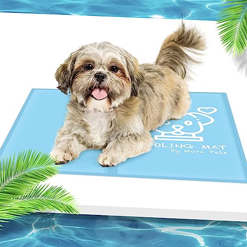 Manta fria para cães manta refrescante automático refrescante não tóxico cama refrescante cão verão 0,4 mm 300D Oxford tapete ideal para animais de estimação pequenos, M 65 x 50 cm