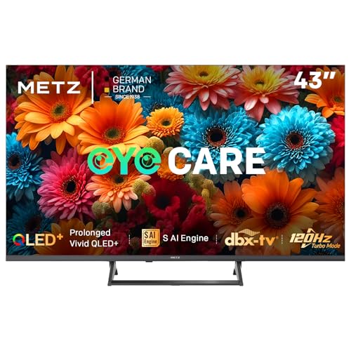 Metz MQF7500Z QLED 4K Google TV, 5th Gen QLED, Smart TV, HDR10+, Dolby Vision & Atmos, 120 Hz Mode, MEMC, Game Hub, AI TV, Google Cast, cuidado ocular, assistência visual, 2025