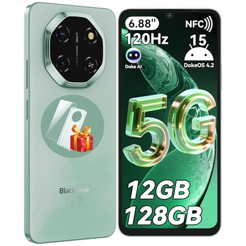 Blackview Shark 6 IA telemóveis 5G, 6,88" 120HZ Android 15 Smartphone, 12 GB + 128 GB / 2TB TF, 16 MP + 8 MP Smartphone 5G Dual SIM, Face ID/Fingerprint/OTG/GPS/Capa de telemóvel / pagamento NFNF. C