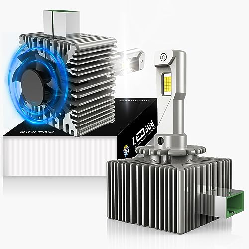 JOSHF Lâmpadas LED D3S/D3R 28000LM 6000K - Substituição direta lâmpada original HID D3S de 35W, CANBUS sem erros, ventilador e instalação sem modificações (2 unidades)