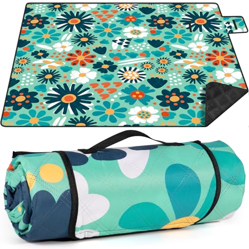 GLOSKIN Manta de piquenique, piquenique Blanket de 200 × 200 cm, manta de praia lavável portátil, manta para acampar ao ar livre, adequado para churrasco, piquenique, praia, parque