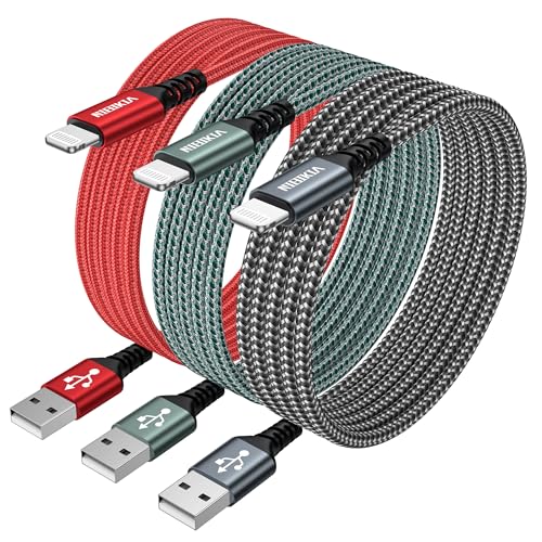 Cabo carregador iPhone 2M 3Pack [MFi-certificado] cabo iPhone carregamento rápido Apple Cable Lightning compatível com iPhone 14 13 12 11 Pro/Pro Max/Mini, XR XS Max X, 8 7 6 6s Plus, 50 P