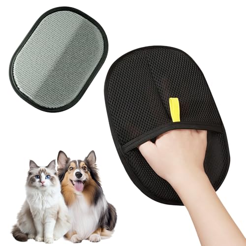 AMFUN 1 peça luvas de higiene para animais de estimação, luvas de remoção de pelos para animais de estimação, luvas de dupla face para cães e gatos, uma pele e saudável, para limpeza, depilação e fins