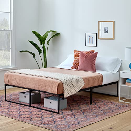Linenspa Estrutura para cama de estilo contemporâneo, Sommier com pernas 90 x 190 cm, cama de metal com lâminas de aço, espaço inferior de 30 cm para armazenamento, montagem fácil