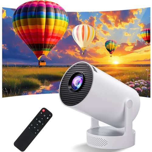 Mini projetor inteligente, projetor Hi-Fi portátil com 4K 1080P, WiFi 6 e Bluetooth 5.0, 280 lúmenes ANSI, correção automática para quarto (branco)