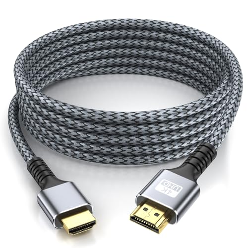 looyotul 4k Cabo HDMI 7m de alta velocidade HDMI 2.0 cabo 4K @60HZ de retorno de áudio e vídeo conector dourado 3D Arc é usado para televisão de ultra alta definição Xbox PS4/PS5, etc. (prateado)