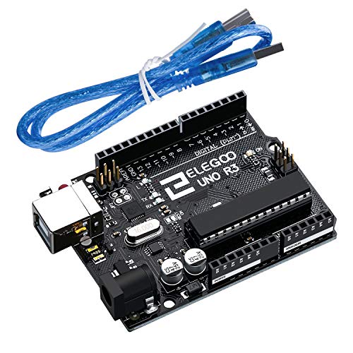 ELEGOO UNO R3 Placa de cartão com cabo USB e microcontrolador compatível com Arduino IDE projetos compatível com RoHS