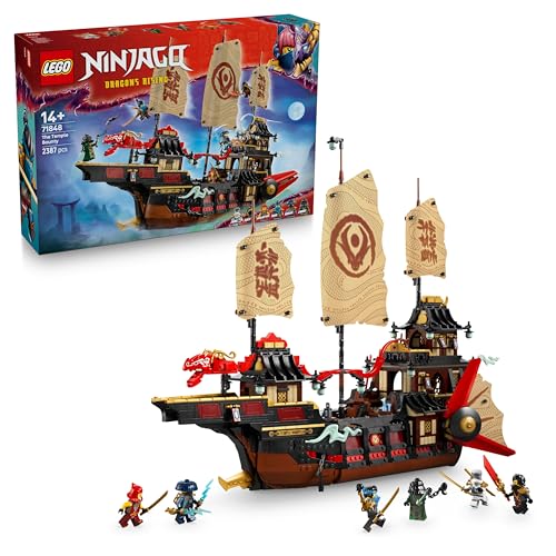 LEGO Ninjago Bounty do templo - barco de brinquedo interativo com teto desmontável e 6 minifiguras Inc. Cole, Zane e NYA - Presente para meninos de 14 anos fãs de Renascer dos Dragões 71848