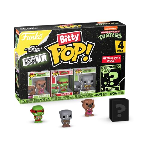 Funko Bitty Pop! Teenage Mutant Ninja Turtles - Splinter, Raphael, Rocksteady e uma minifigura misteriosa surpresa - 0,9 polegadas (2,2 cm), TMNT colecionável- Revista empilhável incluída, Fãs de