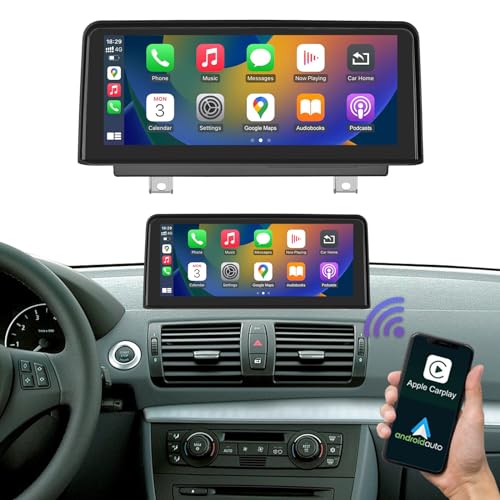 Road Top 10,25 polegadas carro rádio carro com Carplay para BMW 1 série E81/E82/E87/E88 ano 2004-2008 com sistema CCC, suporte para sem fios Carplay/Android auto/Mirrorlink/navegação