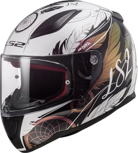 LS2, Capacete de motocicleta integral Rapid Boho White Black Pink, M