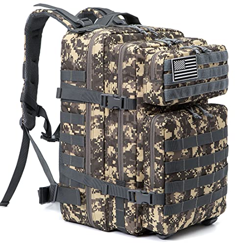 QT&QY Mochilas militares táticas 45 L Molle mochila de assalto do exército mala Bug Out de 3 dias mochila de caminhada para acampar