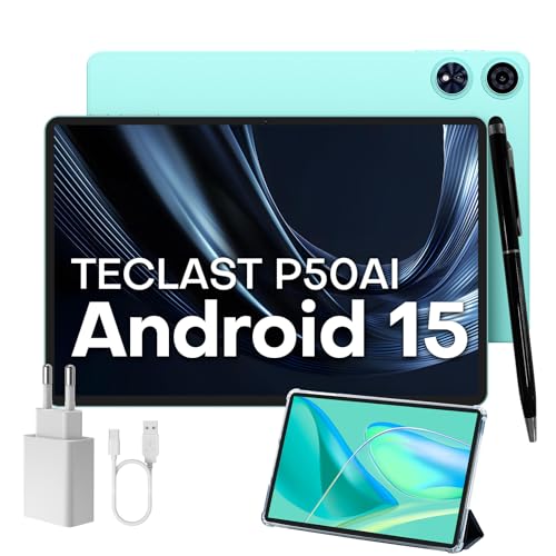 TECLAST P50AI Tablet Android 15 com IA | Tablet de 11 polegadas 16 GB + 128 GB | Octa-Core 2,0 GHz 7000 mAh | WiFi 6 BT5,4 | capa lápis incluídos | modo PC | Câmeras 5 MP + 13 MP + MS |