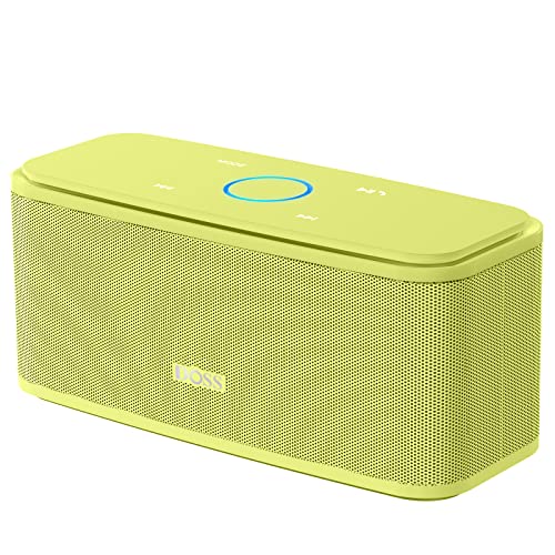 DOSS Speaker Bluetooth, SoundBox Altifalante Bluetooth portátil, som estéreo de 12 W, IPX5 impermeável, 20 horas de reprodução, botões de toque, mãos livres para casa, ao ar livre, viagens - amarelo