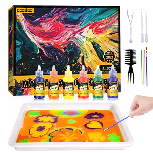 Pintura para fazer marmoradas na água, kit de artesanato para crianças, ideal como presente para crianças com mais de 6 anos, entre 8 e 12