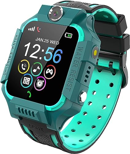 PTHTECHUS Relógio inteligente para menino de pedómetro, Smartwatch crianças com 14 jogos SOS chamada música lanterna câmara despertador presentes para crianças dos 4 aos 12 anos (Y19-Blue)