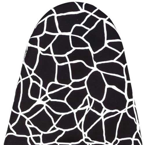 Umiin Capa para tábua de passar grande, 150 x 55 cm, elástica e grossa, com parte superior de algodão e enchimento de feltro de 6 mm, cor preto e branco