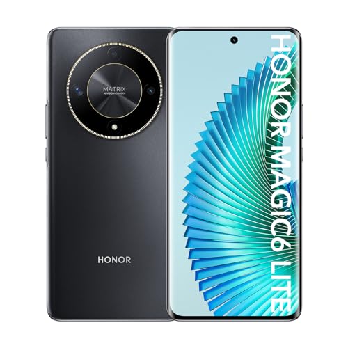 HONOR Smartphone Magic6 Lite 5G, 120 Hz 6,78" AMOLED, câmara tripla de 108 MP, 8 + 256 GB, Android 13, Dual Sim, Google Play, NFC, preto