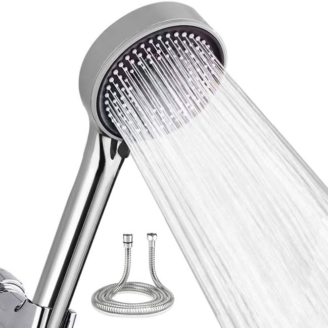 Alcachofra de duche de alta pressão - Xixitaihao cabeça de chuveiro com mangueira de 2 m, alcachofra anticalcária chuveiro de água cabeça de chuveiro com 5 modos, removível economia de água cabeça de
