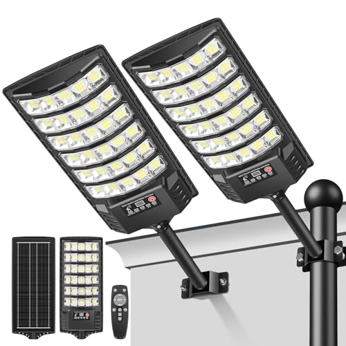 LEKIA Lâmpada solar exterior potente 7000 K, luz solar exterior com sensor de movimento e controlo remoto, holofotes LED solar, iluminação de 320°, impermeável luzes solares para jardim, rua (2)