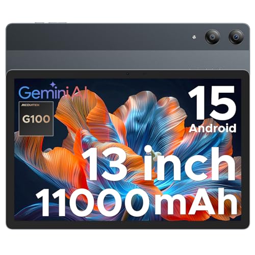 DOOGEE Tab E3 Pro Tablet Android 15, 32 GB + 256 GB/2TB, tablet de 13 polegadas Octa Core 11000 mAh Helio G100 Gaming Tablets, gémeos AI/4G dual SIM WiFi 5G/13 MP+ 8MP/GPS/GPS/GPS/GPS/GPS. DDDDDD/F