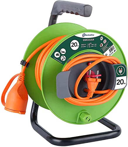Electraline 20866137F Enroladores para jardim (20 m), cor verde