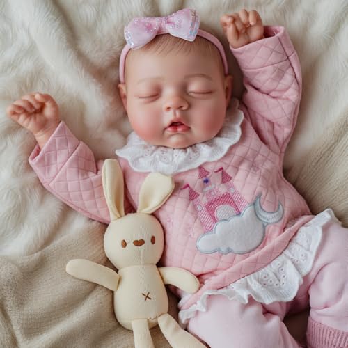 BABESIDE Boneca reviravolta, bebé realista 17 polegadas, bebés reais, corpo de tecido, boneco menina a dormir com roupa e acessórios para meninas com mais de 3 anos