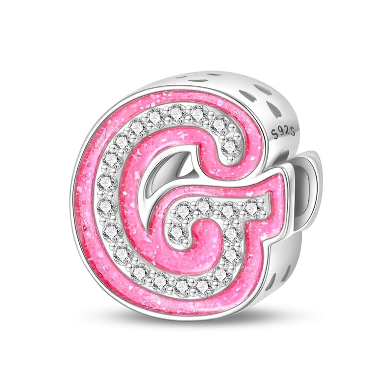 KUNSIR A-Z Alfabeto Charms contas pingente para mulher, prata de lei 925, compatível com pulseiras e colares Pandora, compatível com pulseiras europeias para mulheres e meninas KJC874