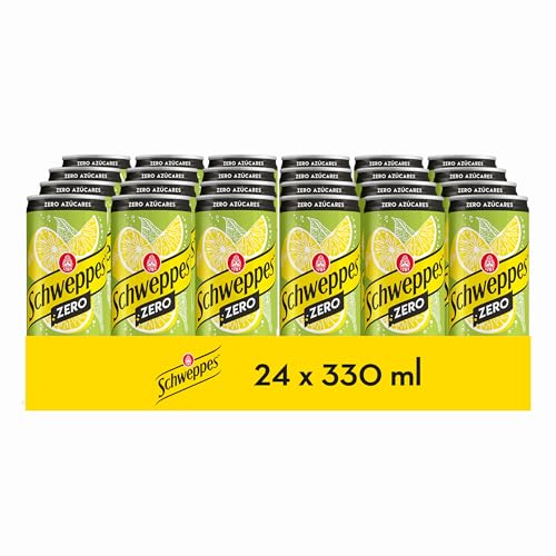 Schweppes Limão zero, fresco sem açúcar nem calorias - lata, pack 24 x 33 cl
