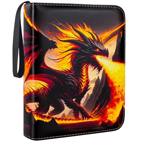 Álbum para cartas - álbum de cartas colecionáveis 50 páginas 400 cartões, álbum titular de cartões, álbum PU impermeável, presentes para crianças, laranja