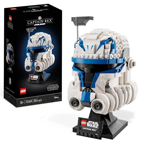 LEGO Star Wars Capacete do capitão Rex, casaco para construção para adultos, filme as guerras clônicas, edição colecionável 2023, decoração para casa e escritório 75349