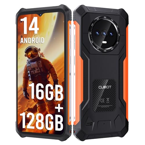 CUBOT Kingkong ES Telemóvel inquebrável 16 GB + 128 GB/1TB Android 14 telemóvel resistente, ecrã HD 6,56" e 90Hz, 48 MP + 16 MP câmera, 5100 mAh telemóvel rugerizado fino e leve, 4G duplo SIM/Face