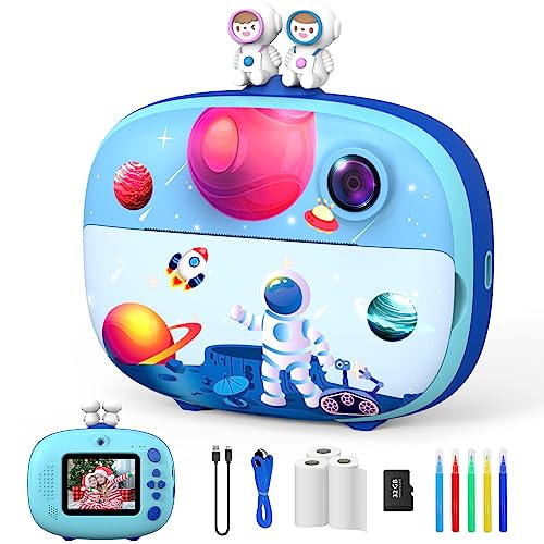 Câmara fotos infantis, Uleway câmara fotos crianças Selfie, 1080 P ecrã de 2,4" câmara fotos infantil instantâneo com cartão SD de 32 GB, câmara digital brinquedo crianças, presente para crianças 3-12