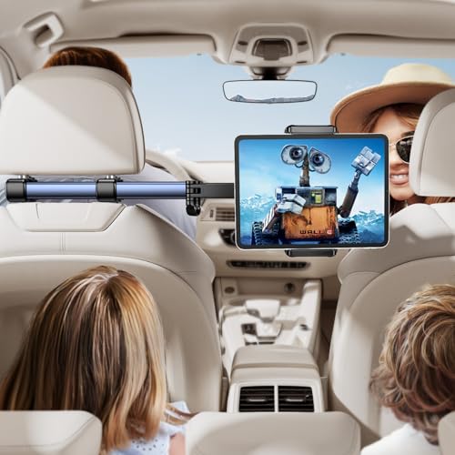 TRYONE Suporte para tablet para carro encosto de cabeça [46 cm braço longo] [3 em 1 extensível] suporte acessórios carro, suporte Camper para iPad Pro/mini para Sumsung Tab/eReader/Switch/telemóveis