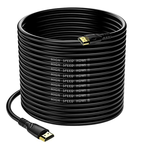 Jorenca Cabo HDMI 4K 20 m (HDMI 2.0,18 Gbps) conectores banhados a ouro de ultra alta velocidade, retorno de áudio Ethernet, vídeo 4K @60hz 1080p 3D compatível com Xbox Arc PS PC HDTV PS3/4/5/9, etc