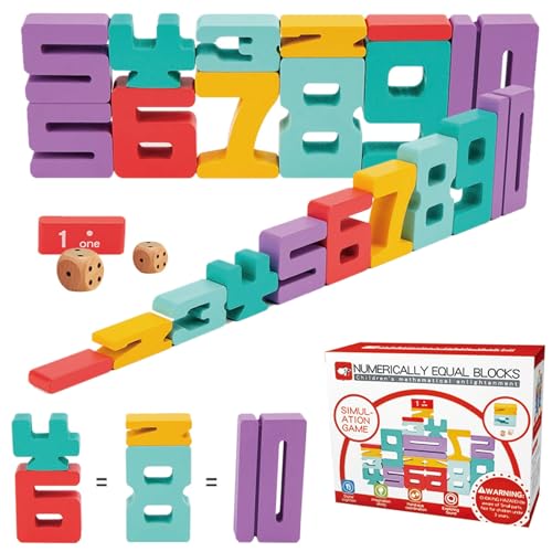 Dr. MUYA® Brinquedos a partir de 3 4 5 6 anos, brinquedos Montessori 3 anos, brinquedos infantis 3 anos, blocos numéricos, blocos de construção de madeira, presentes para meninas e meninos