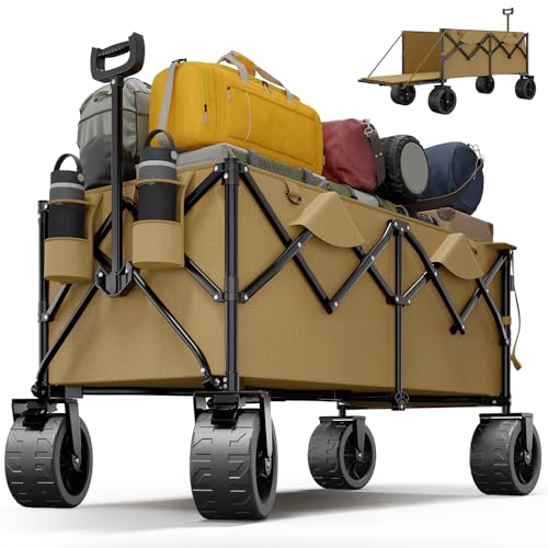 Devoko 332 L Carrinho de praia com rodas grandes, carrinho de praia com rodas portátil até 200 kg, carrinho auxiliar com rodas para todo o terreno, carrinho de praia para jardim, campismo, compras