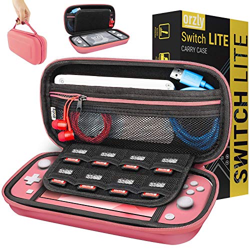 Orzly Capa de transporte para Nintendo Switch Lite, capa protetora de viagem rígida para levar a consola Nintendo Switch Lite e os seus acessórios