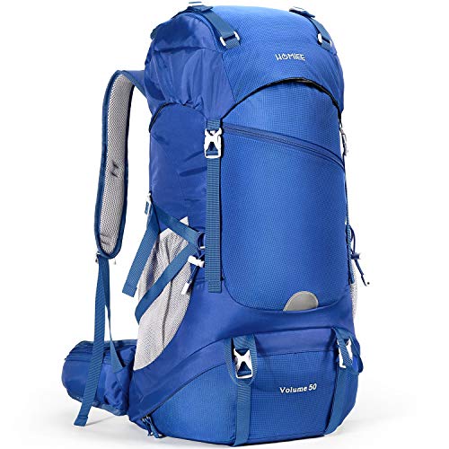 HOMIEE Mochila de caminhada 50-60 l leve impermeável mochilas Trekking viagem com cobertura de chuva mochila desportiva ao ar livre para escalada acampar turismo homem mulher