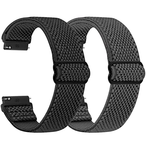 WNIPH Compatível com correias de relógio de 18 mm 19 mm 20 mm 22 mm 24 mm, pulseira de substituição de libertação rápida, alças ajustáveis de nylon elástico apenas loop, adequado para homens e