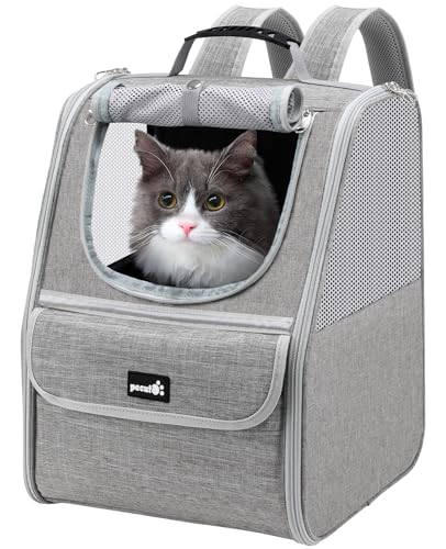 Pecute Mochila transportadora para gatos, mochila transportadora para cães pequenos, mala transportadora para gatos para viagens caminhadas passeios de bicicleta ao ar livre