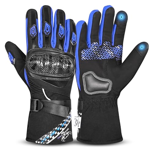 BEAST RAGE Luvas de inverno para motocicleta, impermeáveis, resistentes ao vento, térmicas, luvas de motocicleta para homens e mulheres, luvas quentes para motocross, corridas