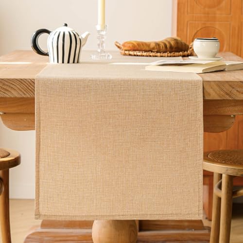Caminho de mesa bege primavera moderno lavável decoração de mesa estilo campestre caminho de mesa decoração de mesa de cozinha festa aniversário casamento decoração 40 x 140 cm