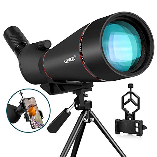 Telescópio terrestre potente 100 mm 25-75X zoom impermeável FMC BAK4 prisma telescópio astronómico profissional mono com tripé e adaptador de smartphone preto