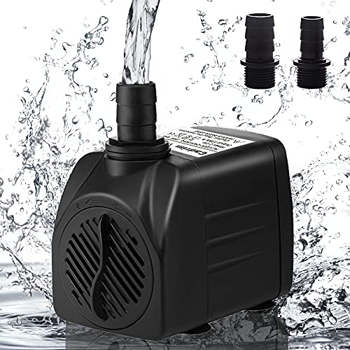 Cadrim Bomba submergível, bomba de água para aquário, 1200 L/H 220-240 V/50 Hz 25 W bomba de aquário, lagoa, fonte, natação, sem ruído (1200 ml)