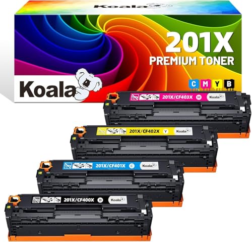 Koala 201X Cartuchos de toner compatíveis com HP 201X 201A CF400X für HP Color Laserjet Pro MFP M277dw M277n M252dw M277 M274n M252 M277c6 (1preto ciano mágico mágico Entrega amarela)