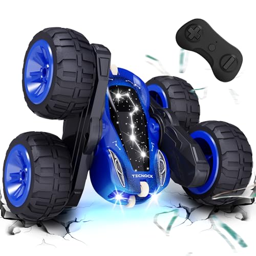 Tecnock 2025 Carro telecomandado com controlo remoto de 2,4 GHz 360 ° Flip Stunts RC carro Monstertruck com luz colorida a partir de 3 a 12 anos brinquedo ao ar livre presente para crianças